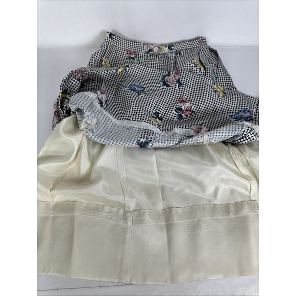 Vintage Fairy Chess Houndstooth Floral Skirt Size 6 - Picture 5 of 9